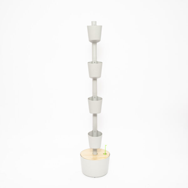 CitySens Vertical Planter – Gray 4 Pots with Automatic Watering Digital Kit