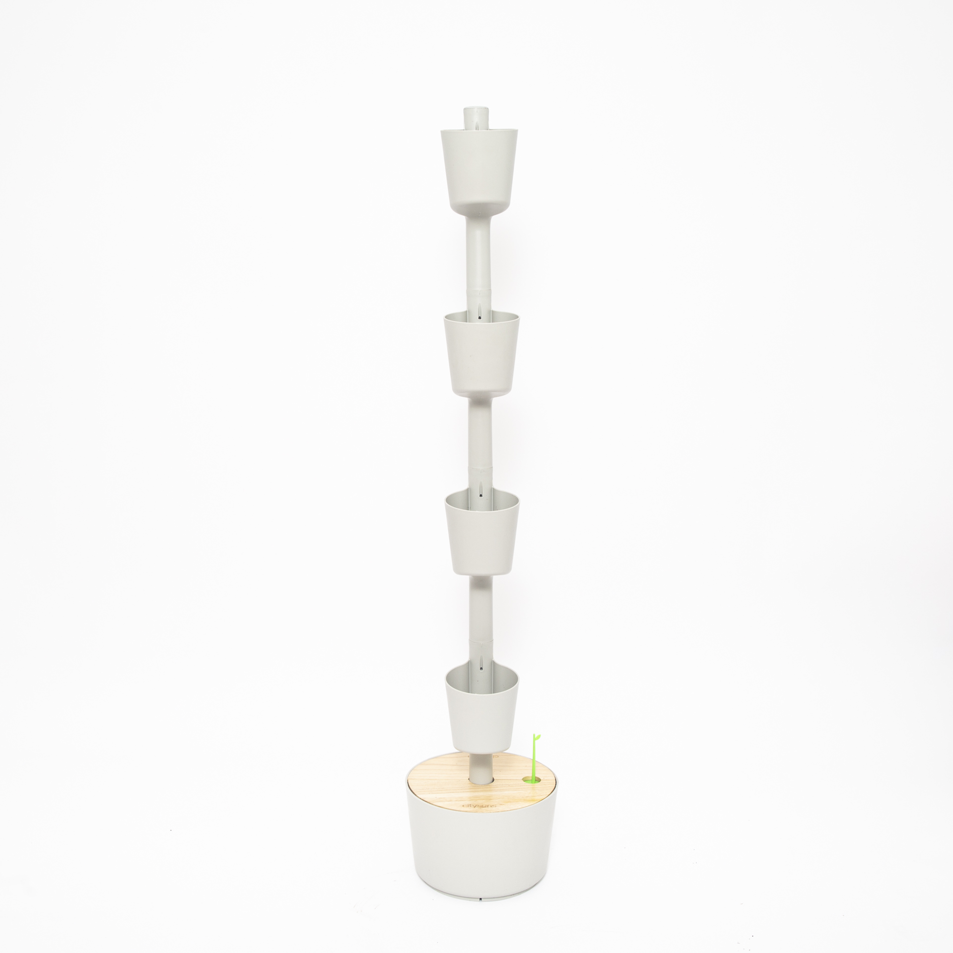 CitySens Vertical Planter – Gray 4 Pots with Automatic Watering Digital Kit - Image 4