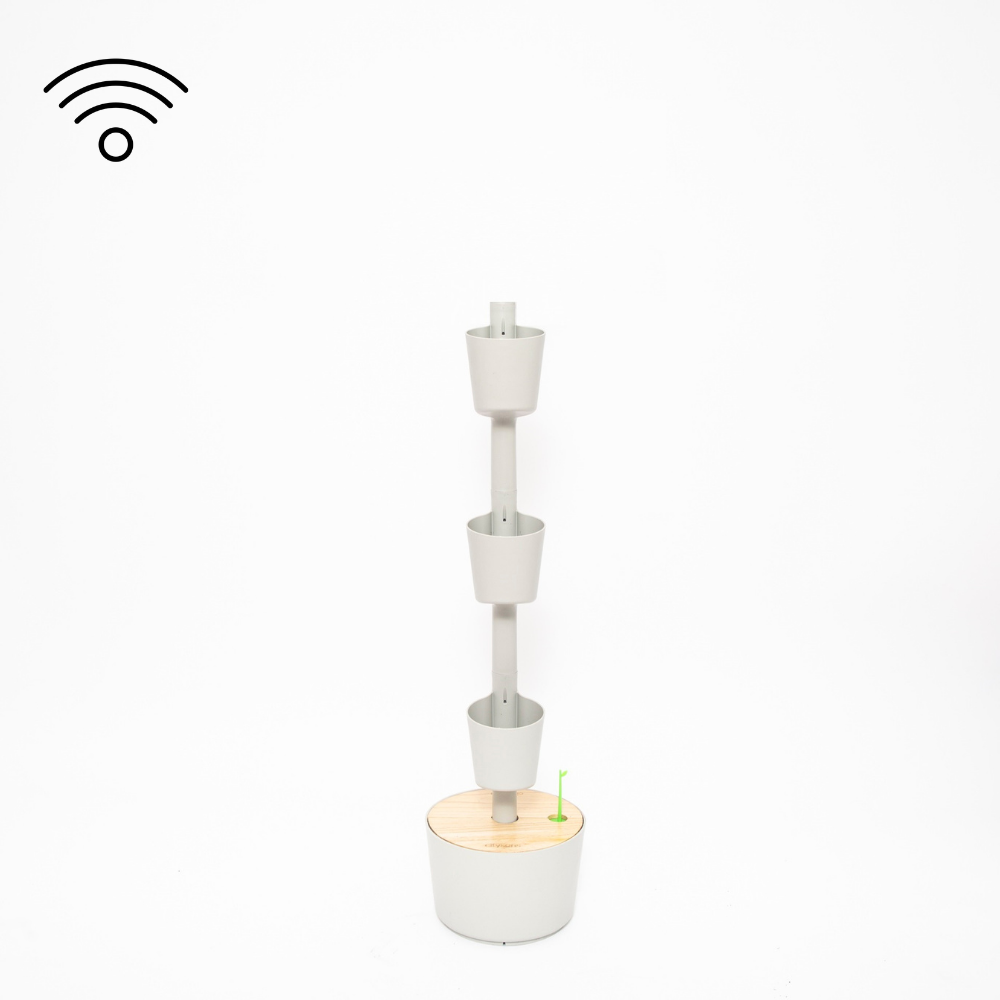 CitySens Vertical Planter – Gray 3 Pots with Wi-Fi Smart Watering Kit - Image 3