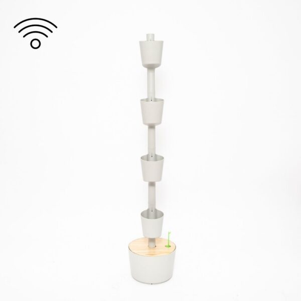 CitySens Vertical Planter – Gray 4 Pots with Wi-Fi Smart Watering Kit
