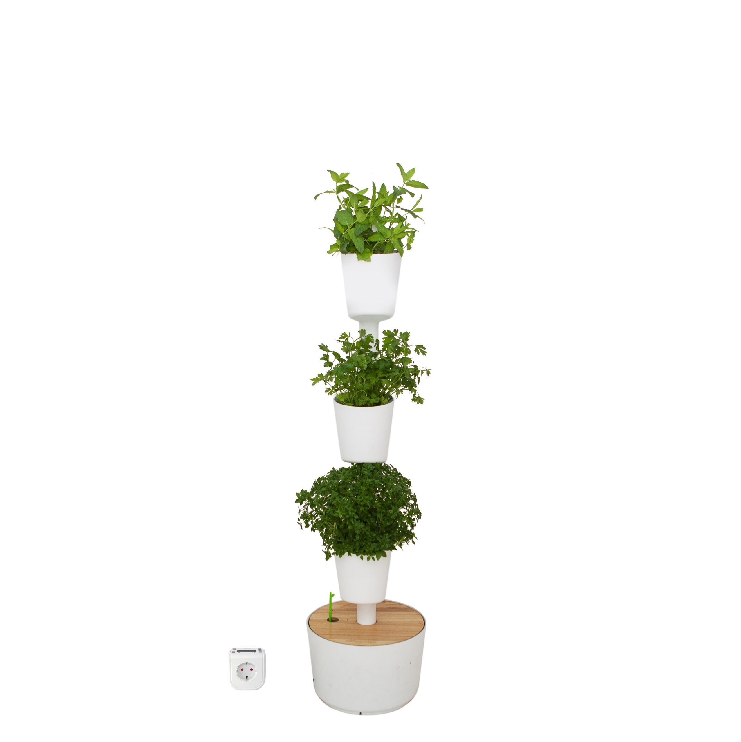 CitySens Indoor Urban Garden with Seeds – White 3 Pots with Digital Watering Kit - Image 2