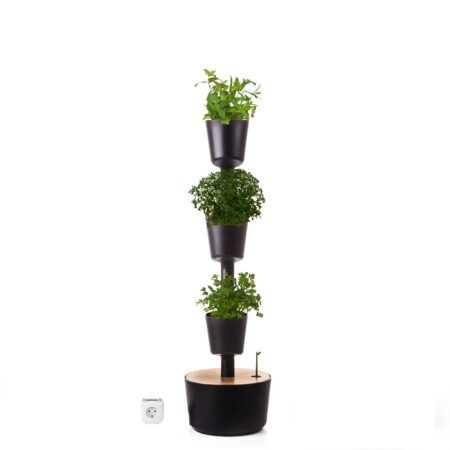 CitySens Indoor Urban Garden with Seeds – Black 3 Pots with Digital Watering Kit - Image 2