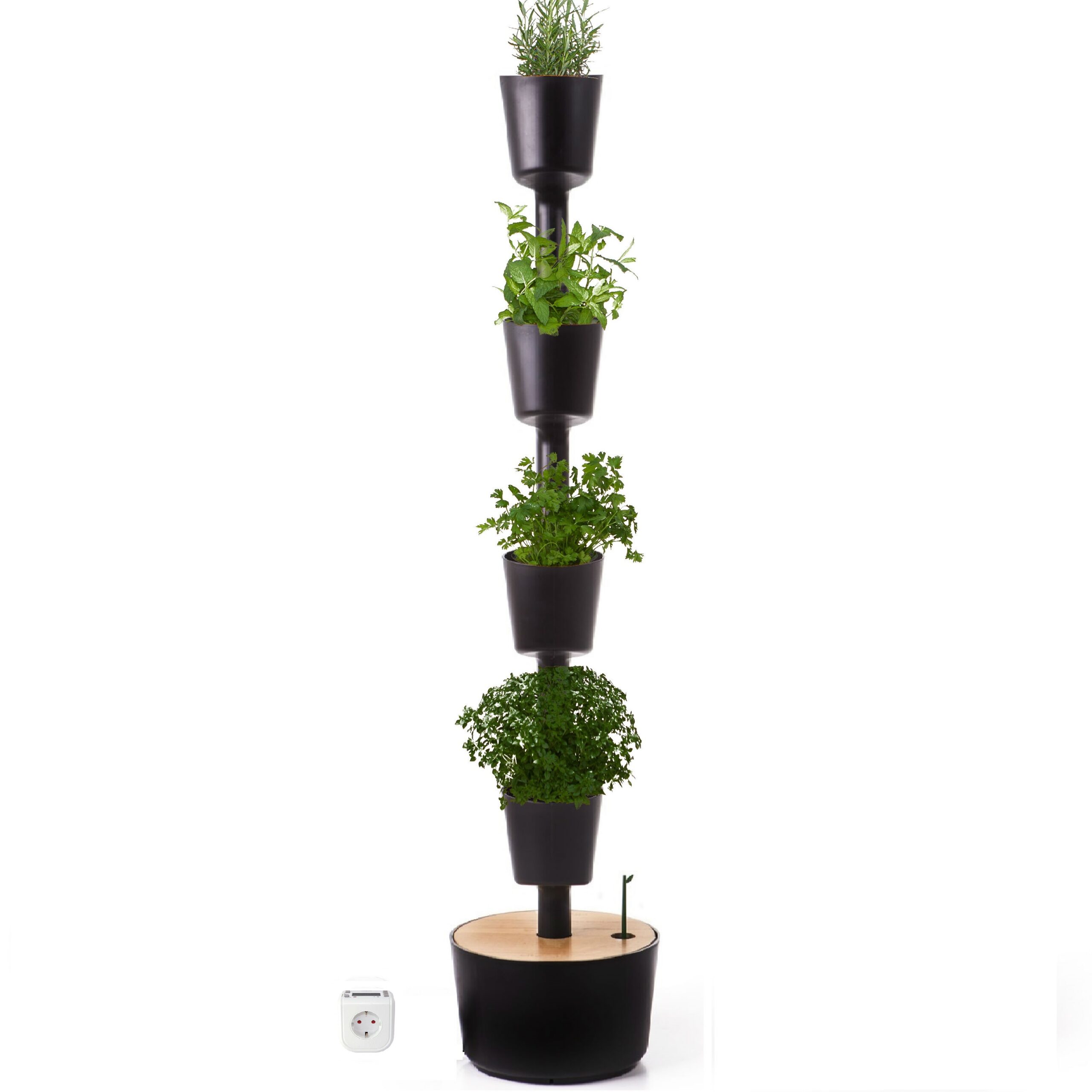 CitySens Indoor Urban Garden with Seeds – White 4 Pots with Digital Watering Kit - Image 2