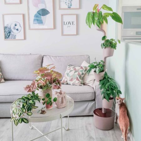 CitySens Vertical Planter – Pine Bark 4 Pots with Wi-Fi Smart Watering Kit and Teak Wood Details - Image 5