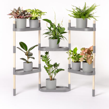 CitySens Modular Plant Shelf – Gray 6-Tray Indoor Vertical Gardening Shelf - Image 2