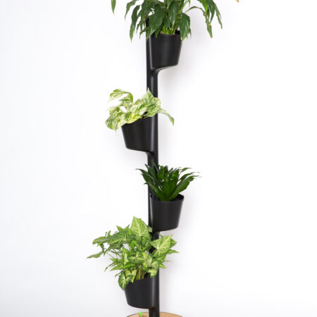 CitySens Vertical Planter – Black 4 Pots with Wi-Fi Smart Watering Kit - Image 2
