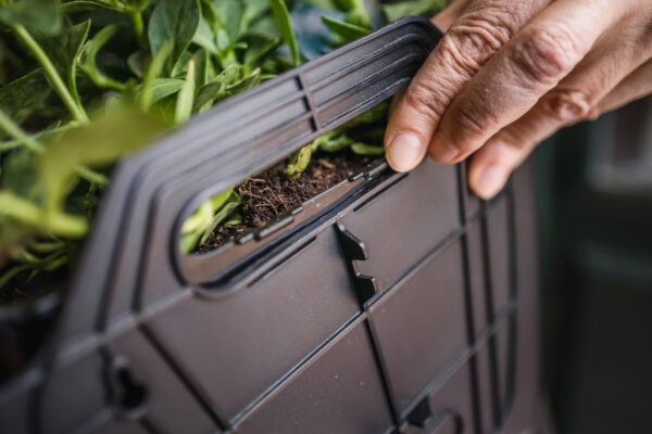 CitySens 3-Pack Wall Planters with Textile Covers – Black Vertical Wall Planter Set with Recycled Covers