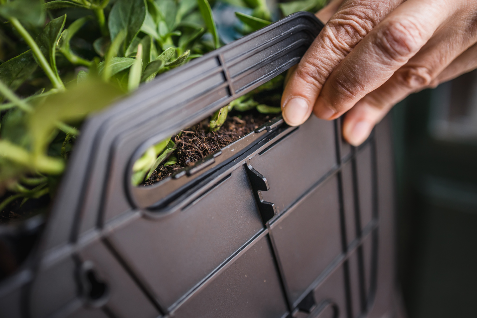 CitySens 3-Pack Wall Planters with Textile Covers and Self-Watering – Black Vertical Planter Set - Image 13