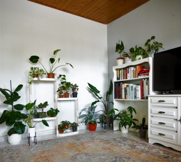 CitySens Modular Plant Shelf – White 4-Tray Indoor Vertical Gardening Shelf