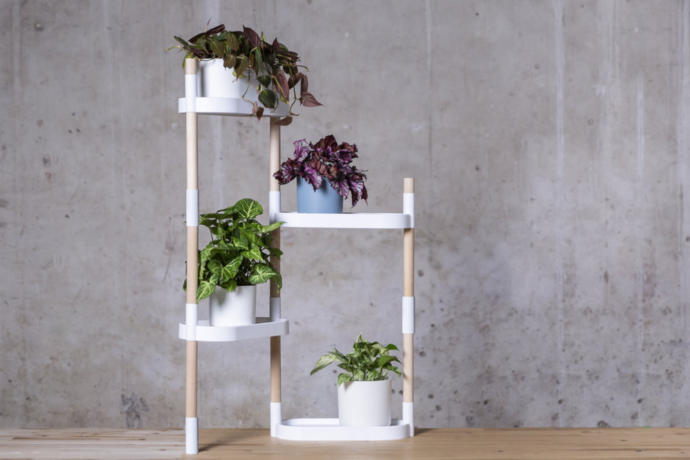 CitySens Modular Plant Shelf – White 4-Tray Indoor Vertical Gardening Shelf - Image 6