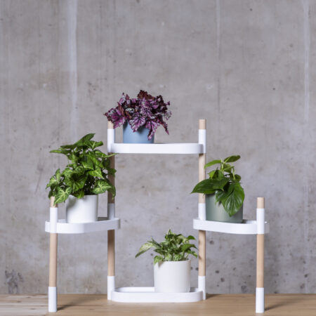 CitySens Modular Plant Shelf – White 4-Tray Indoor Vertical Gardening Shelf - Image 7