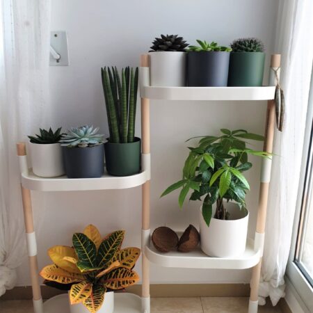 CitySens Modular Plant Shelf – White 4-Tray Indoor Vertical Gardening Shelf - Image 15