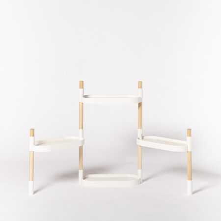 CitySens Modular Plant Shelf – White 4-Tray Indoor Vertical Gardening Shelf