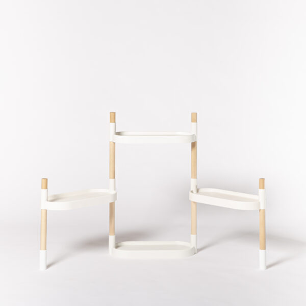 CitySens Modular Plant Shelf – White 4-Tray Indoor Vertical Gardening Shelf