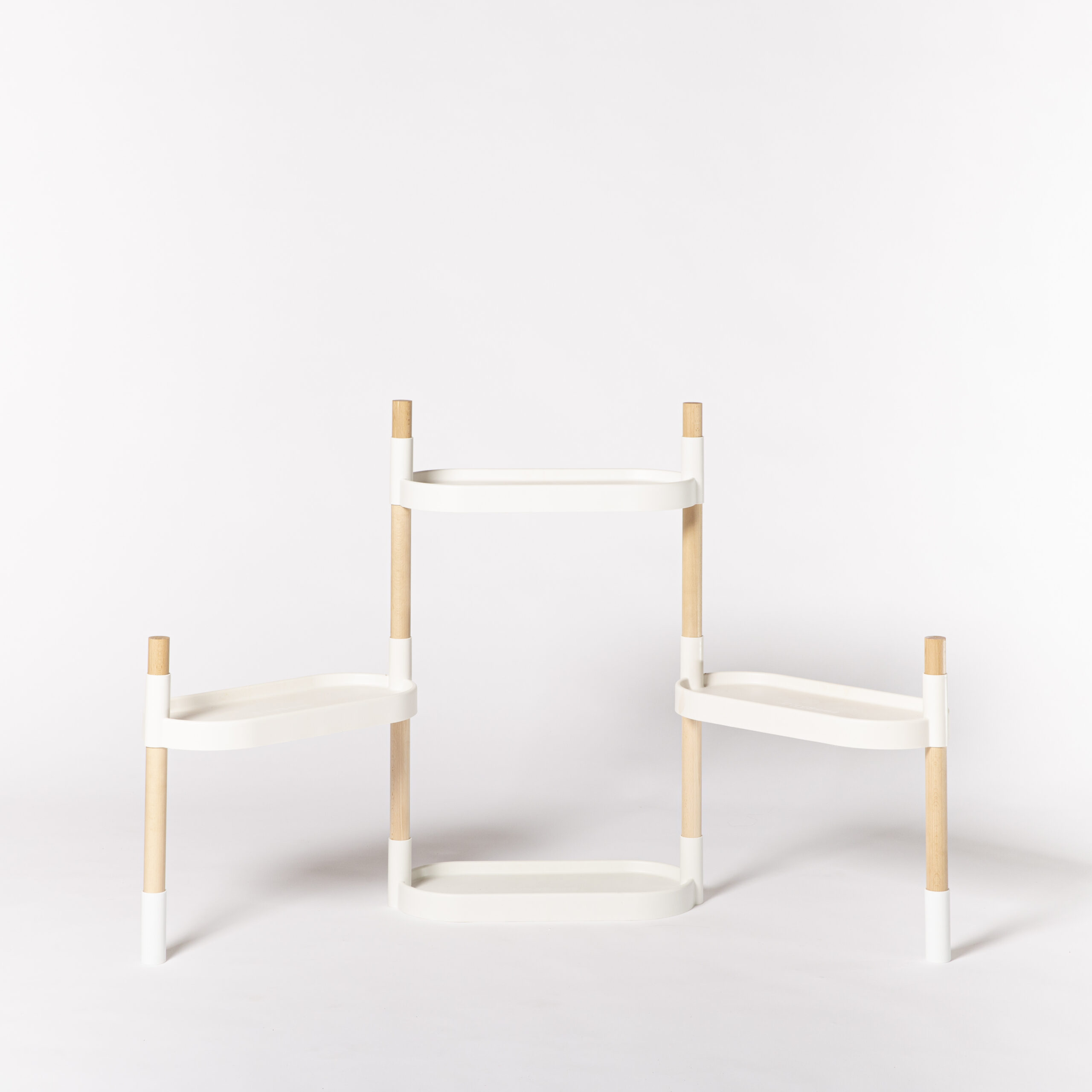 CitySens Modular Plant Shelf – White 4-Tray Indoor Vertical Gardening Shelf - Image 1