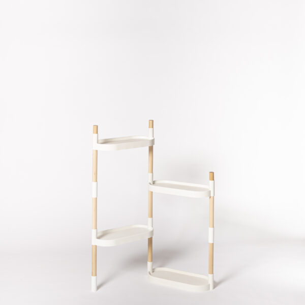 CitySens Modular Plant Shelf – White 4-Tray Indoor Vertical Gardening Shelf