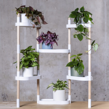 CitySens Modular Plant Shelf – White 6-Tray Indoor Vertical Gardening Shelf - Image 5