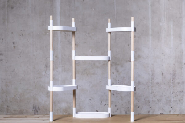 CitySens Modular Plant Shelf – White 6-Tray Indoor Vertical Gardening Shelf