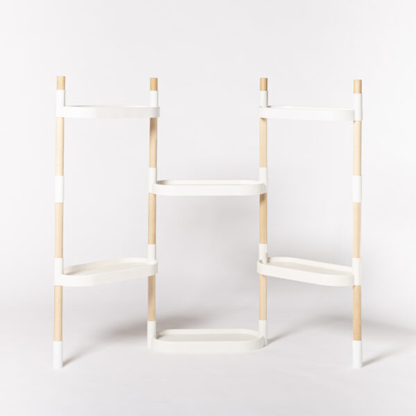 CitySens Modular Plant Shelf – White 6-Tray Indoor Vertical Gardening Shelf