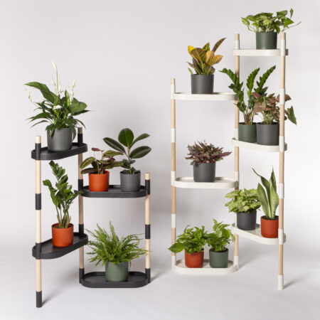 CitySens Modular Plant Shelf – White 6-Tray Indoor Vertical Gardening Shelf - Image 4