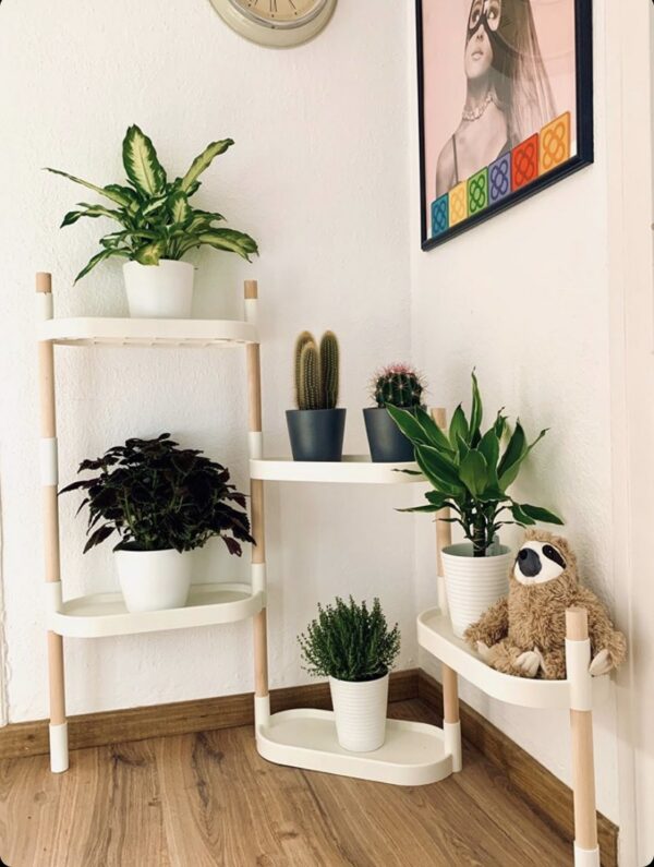 CitySens Modular Plant Shelf – White 6-Tray Indoor Vertical Gardening Shelf