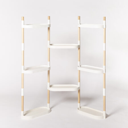 CitySens Modular Plant Shelf – White 8-Tray Indoor Vertical Gardening Shelf