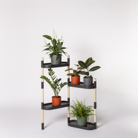 CitySens Modular Plant Shelf – Black 4-Tray Indoor Vertical Gardening Shelf - Image 3