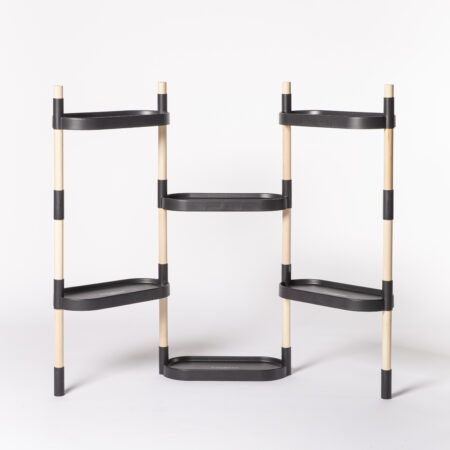 CitySens Modular Plant Shelf – Black 6-Tray Indoor Vertical Gardening Shelf