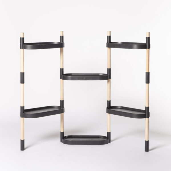 CitySens Modular Plant Shelf – Black 6-Tray Indoor Vertical Gardening Shelf