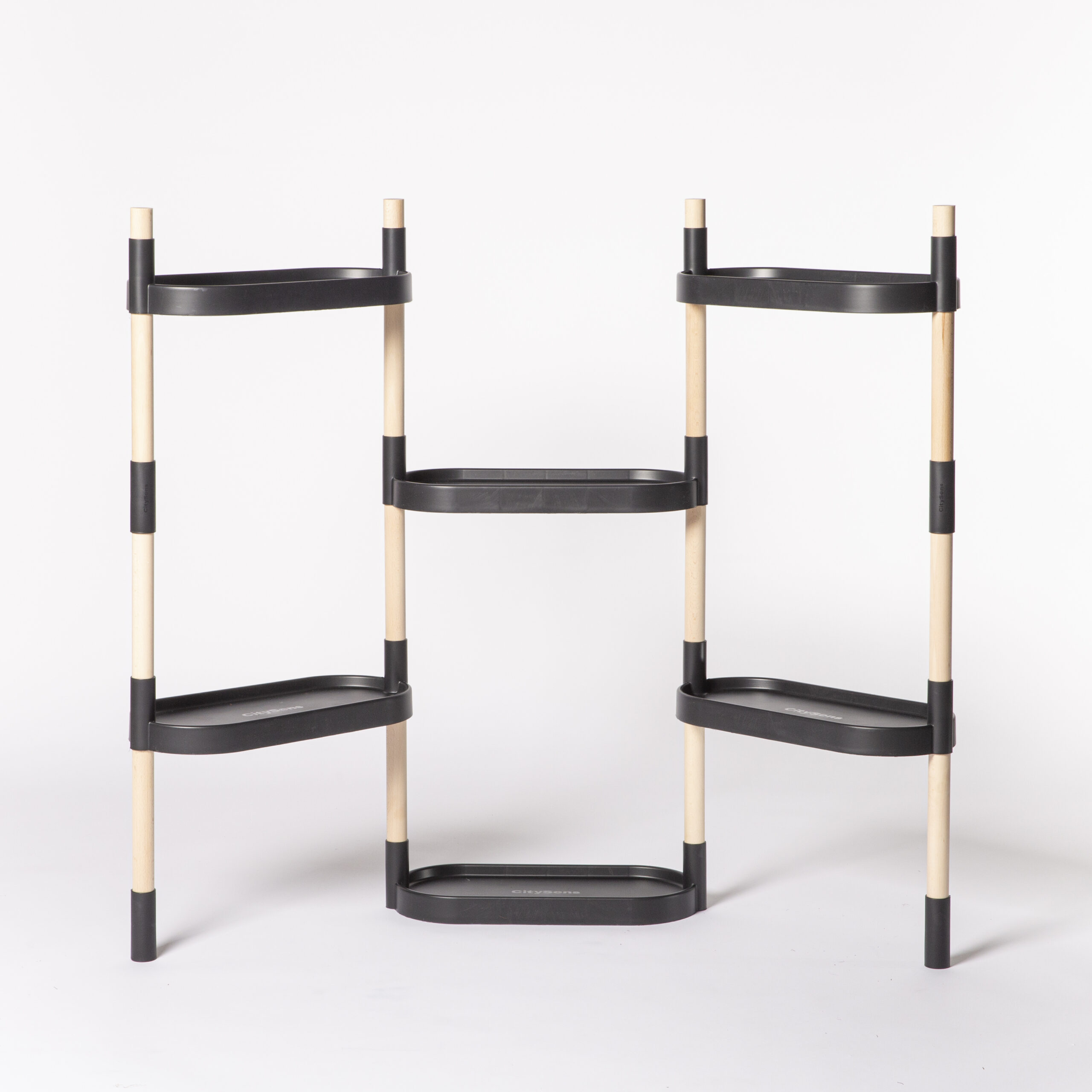 CitySens Modular Plant Shelf – Black 6-Tray Indoor Vertical Gardening Shelf - Image 1