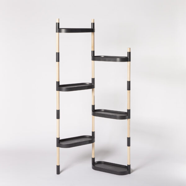 CitySens Modular Plant Shelf – Black 6-Tray Indoor Vertical Gardening Shelf