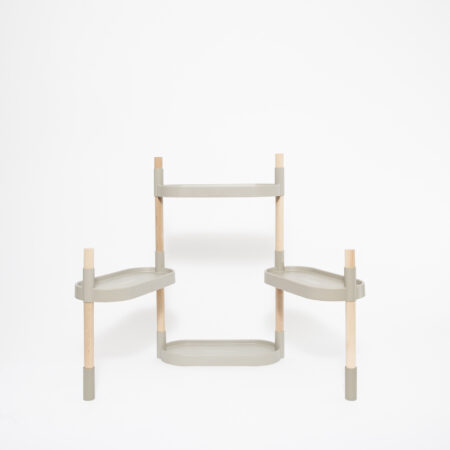 CitySens Modular Plant Shelf – Gray 4-Tray Indoor Vertical Gardening Shelf