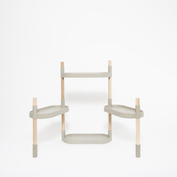 CitySens Modular Plant Shelf – Gray 4-Tray Indoor Vertical Gardening Shelf