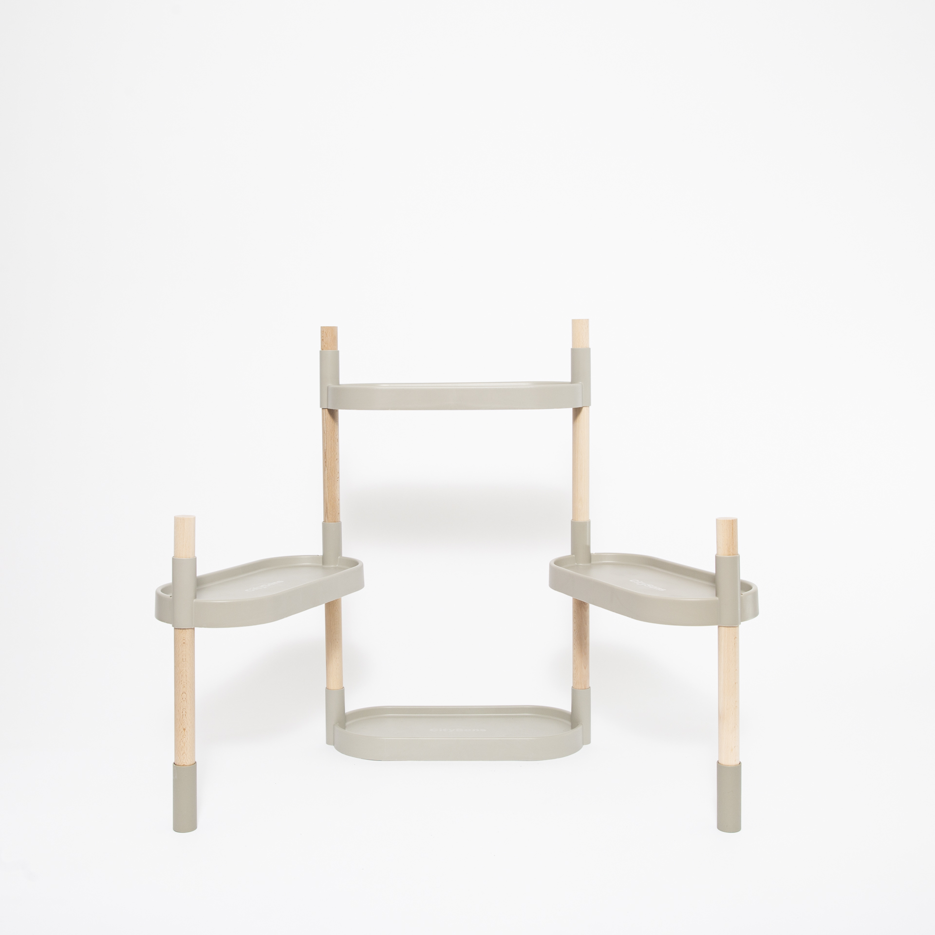 CitySens Modular Plant Shelf – Gray 4-Tray Indoor Vertical Gardening Shelf - Image 1