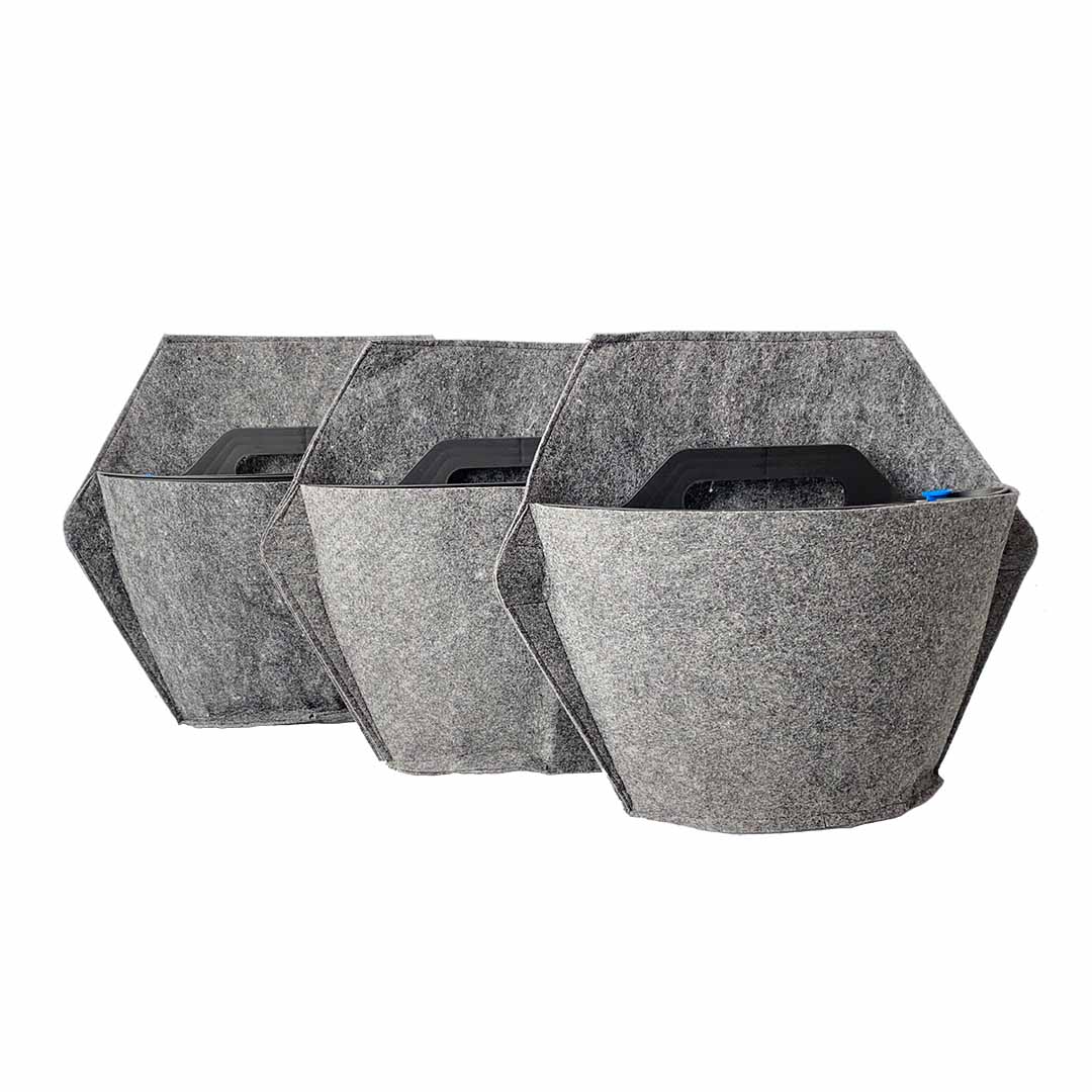 CitySens 3-Pack Wall Planters with Textile Covers – Black Vertical Wall Planter Set with Recycled Covers - Image 10