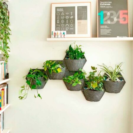 CitySens 3-Pack Wall Planters with Textile Covers – Black Vertical Wall Planter Set with Recycled Covers - Image 13