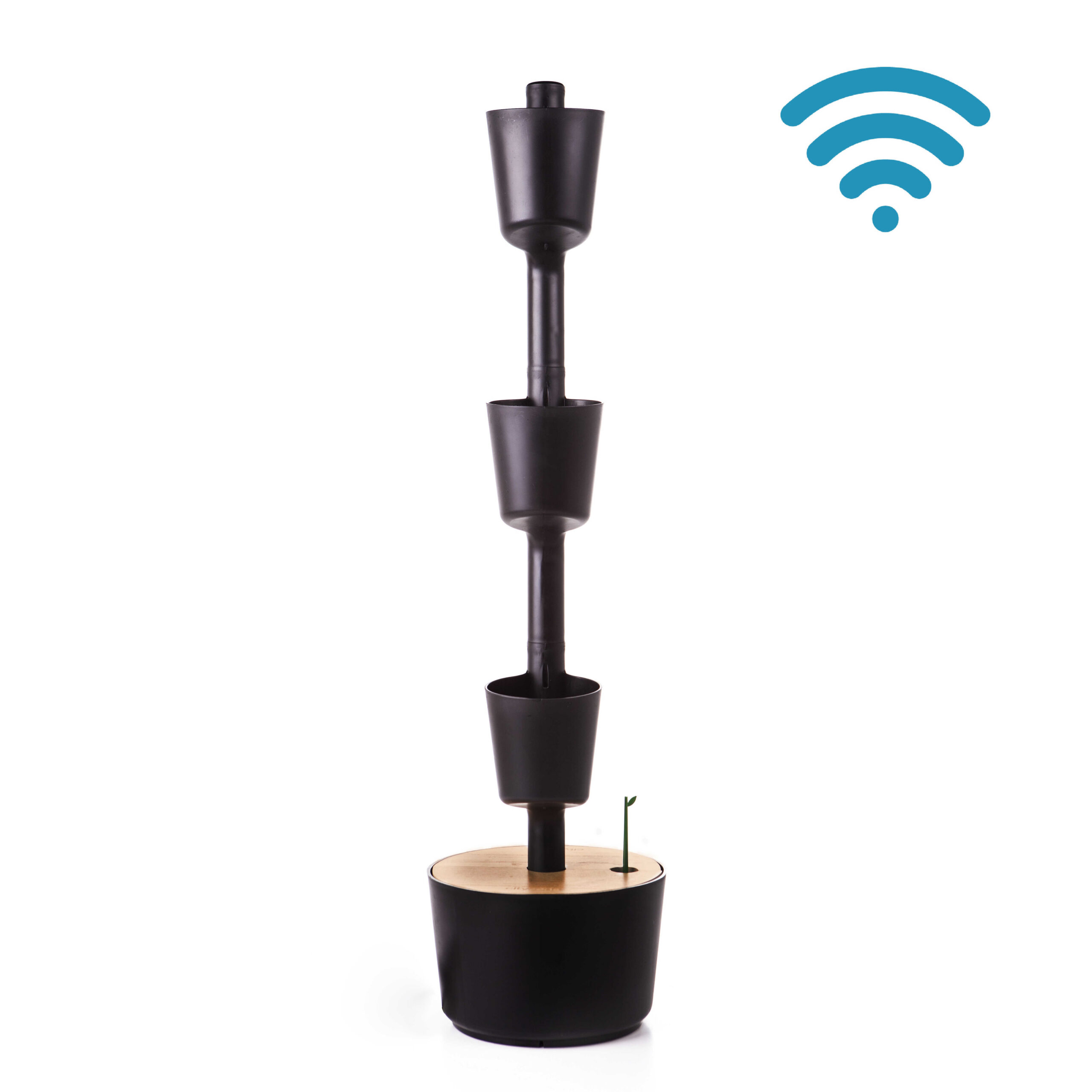 CitySens Vertical Planter – Black 3 Pots with Wi-Fi Smart Watering Kit - Image 12