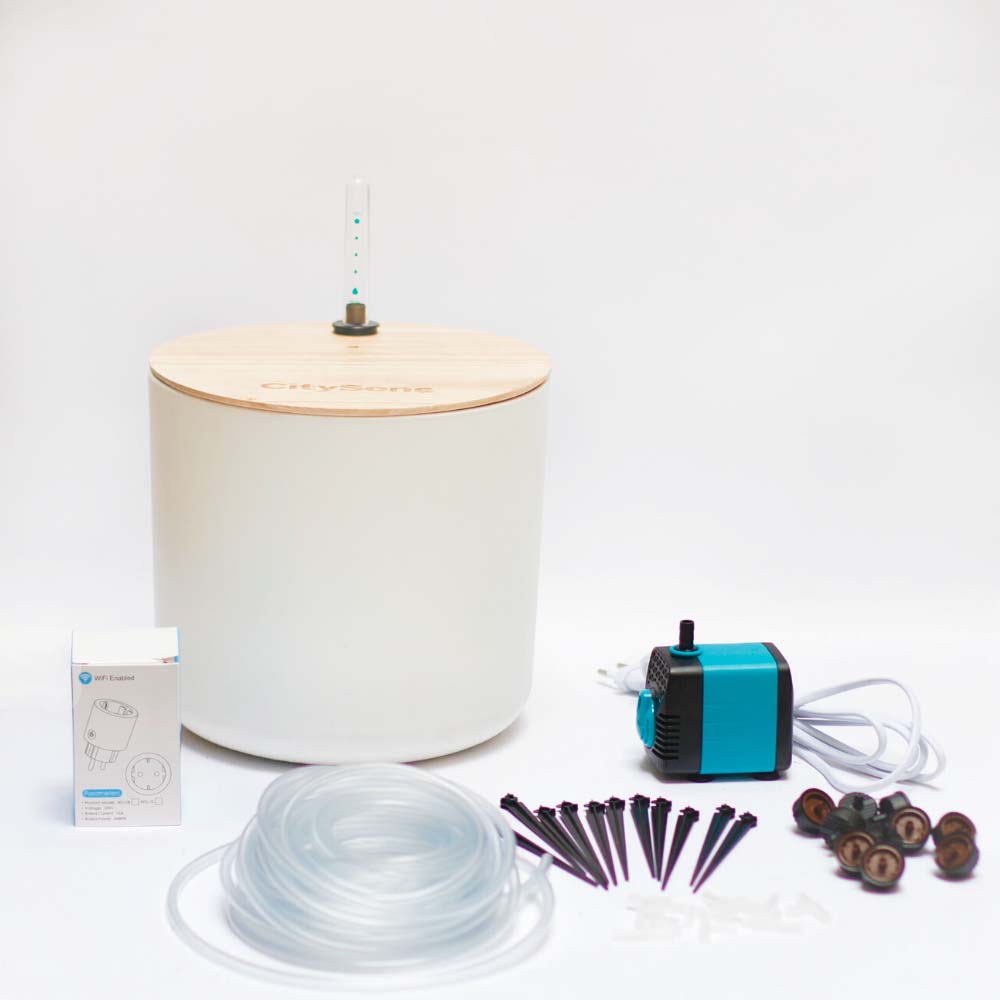 CitySens Smart Drip Irrigation System with WiFi App Control – White 7L Reservoir and 12 Drippers - Image 1