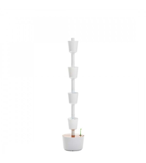 CitySens Vertical Planter – White 4 Pots Manual Watering (Nutrients Included)