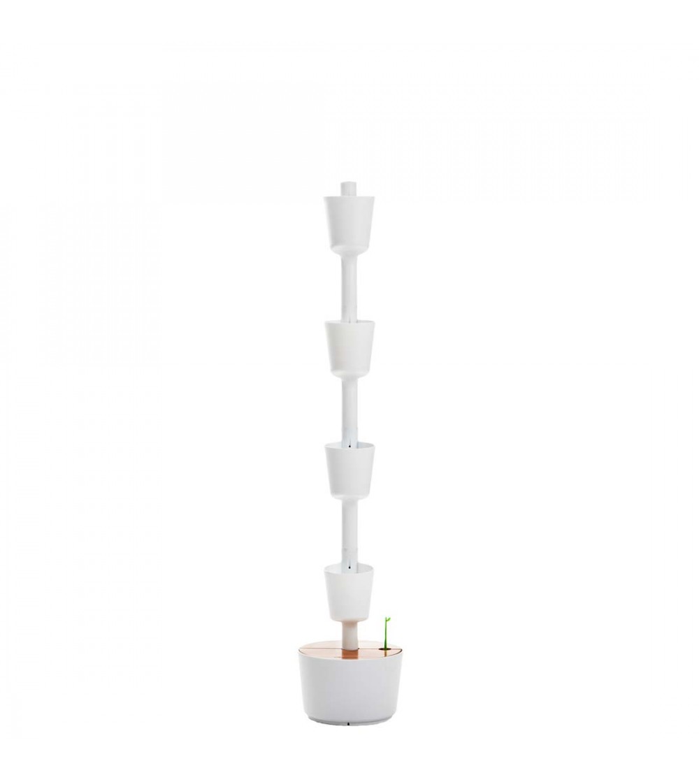 CitySens Vertical Planter – White 4 Pots Manual Watering (Nutrients Included) - Image 1