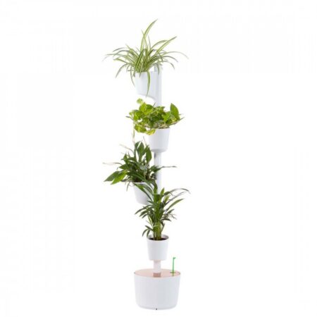 CitySens Vertical Planter – White 4 Pots Manual Watering (Nutrients Included) - Image 2