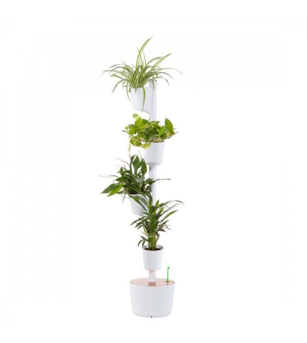 CitySens Vertical Planter – White 4 Pots Manual Watering (Nutrients Included)