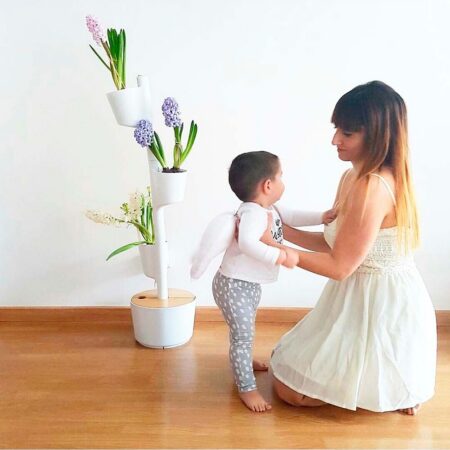 CitySens Vertical Planter – White 3 Pots Manual Watering (No Nutrients Included) - Image 3