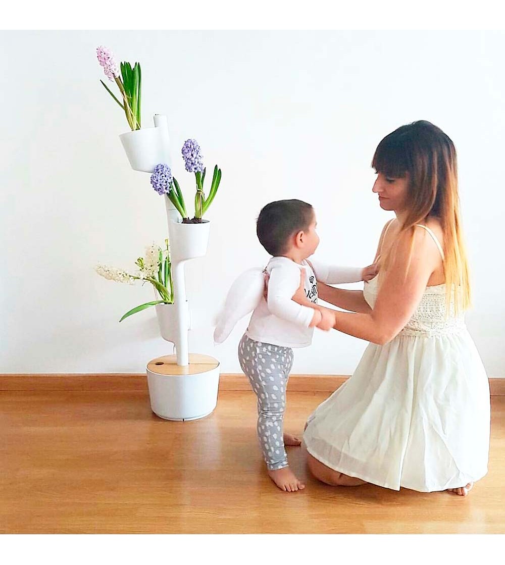 CitySens Vertical Planter – White 3 Pots Manual Watering (No Nutrients Included) - Image 3