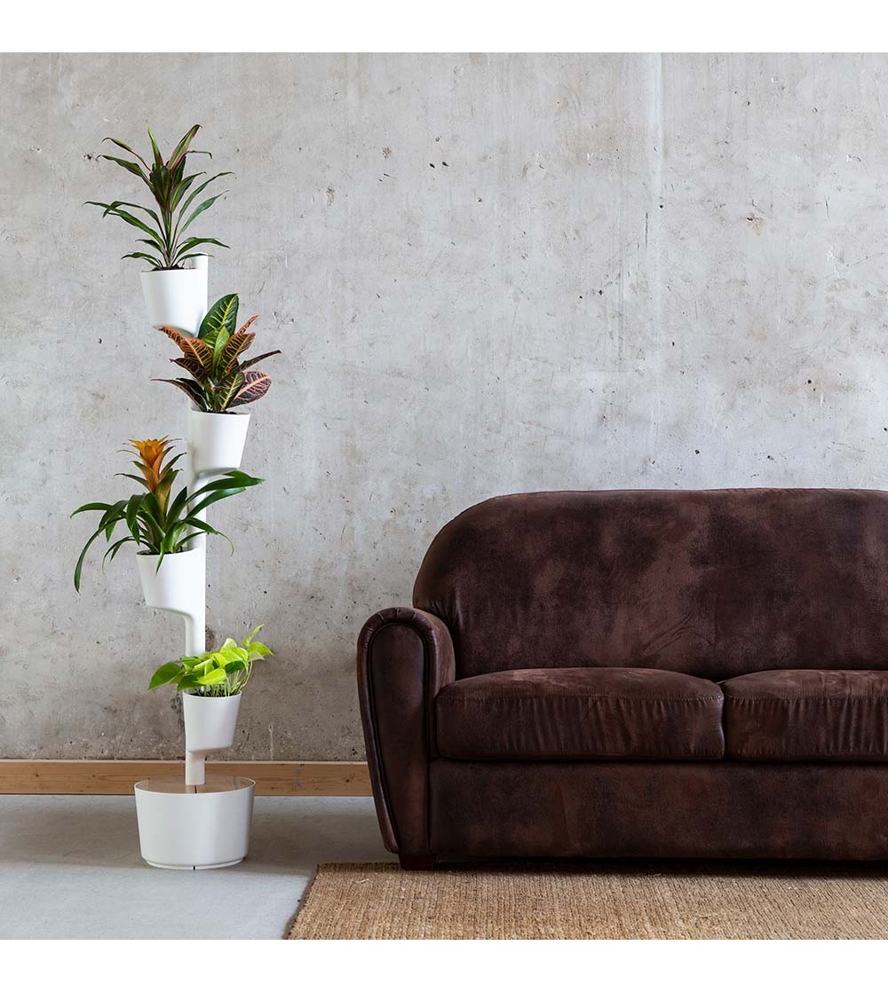 CitySens Vertical Planter – White 4 Pots Manual Watering (Nutrients Included) - Image 5