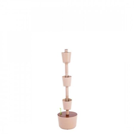 CitySens Vertical Planter – Pine Bark 3 Pots Manual Watering with Teak Wood Details