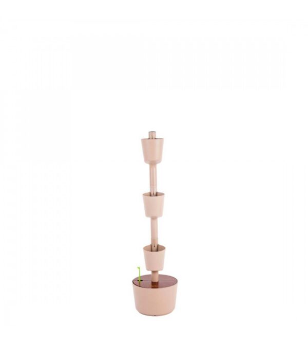 CitySens Vertical Planter – Pine Bark 3 Pots Manual Watering with Teak Wood Details