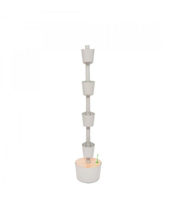 CitySens Vertical Planter – Gray 4 Pots Manual Watering (No Nutrients Included)