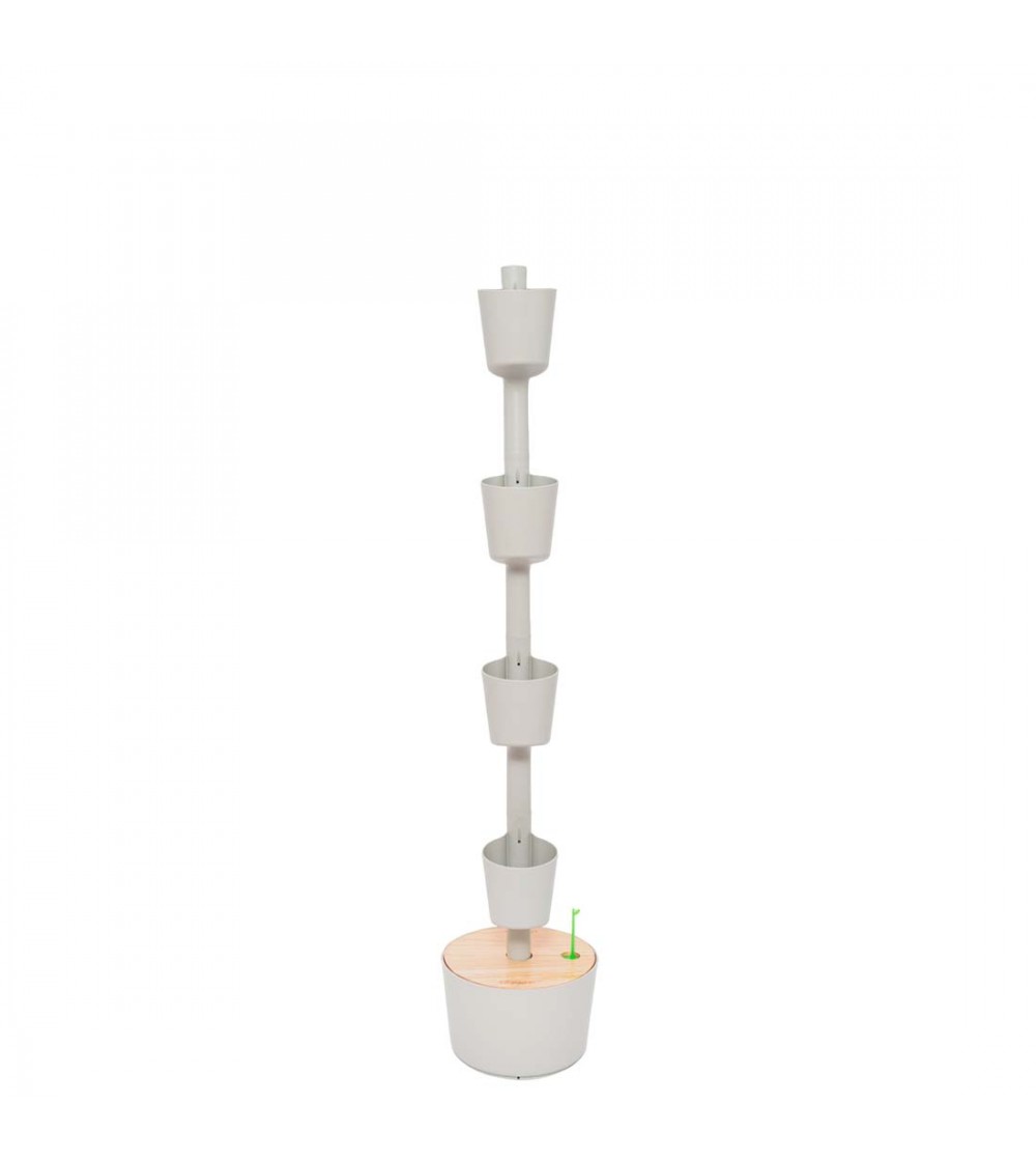 CitySens Vertical Planter – Gray 4 Pots Manual Watering (No Nutrients Included) - Image 1