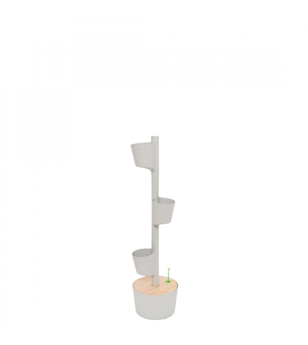 CitySens Vertical Planter – Gray 3 Pots Manual Watering (No Nutrients Included) - Image 1